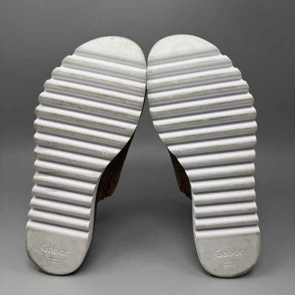 Gabor platform leather slip on sandal shoes Sparkly Beige Size 7.5 US - Picture 7 of 7